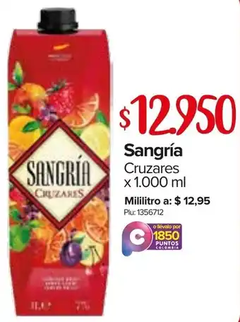 Super Inter Sangría Cruzares 1.000ml oferta