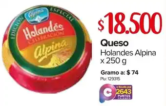Super Inter Queso Holandes Alpina 250g oferta