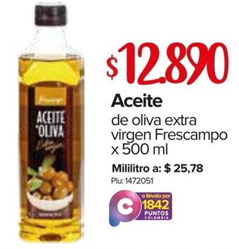 Super Inter Aceite de Oliva Extra Virgen Frescampo 500ml oferta