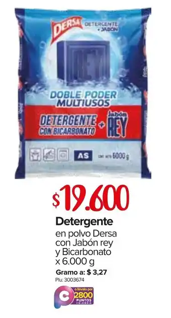 Super Inter Detergente en Polvo Dersa con Jabón Rey y Bicarbonato 6.000g oferta