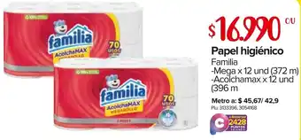 Super Inter Papel Higiénico Familia -Mega 12 und -Acolchamax 12 und oferta