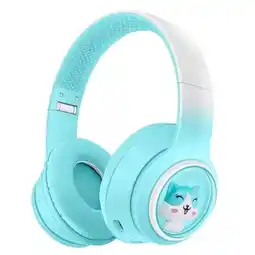Falabella Audífonos Diadema Niños Bluetooth con Diseño de Gato Turquesa oferta