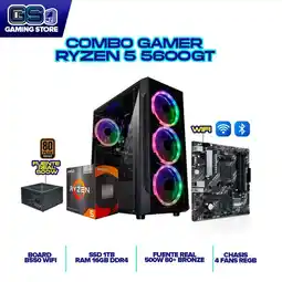 Falabella PC TORRE GAMER RYZEN 5 5600GT 16GB 1TB NVME B550 WIFI CHASIS 4 FANS RGB 500W oferta