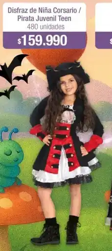 Jumbo Disfraz de niña corsario / pirata juvenil teen oferta