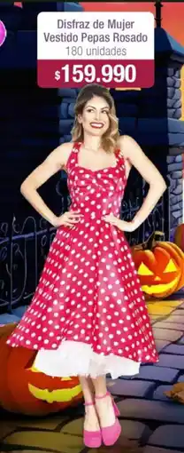 Jumbo Disfraz de mujer vestido pepas rosado oferta