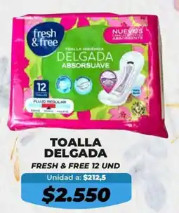 Tiendas D1 Fresh & free toalla delgada oferta