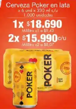 Metro Poker en lata cerveza oferta