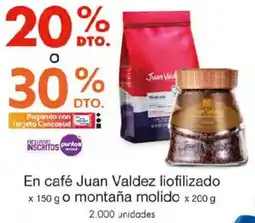 Metro Juan valdez en café liofilizado oferta