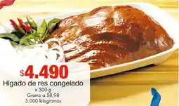 Metro Hígado de res congelado oferta