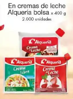 Metro Alquería en cremas de leche bolsa oferta