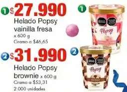 Metro Helado popsy vainilla fresa oferta