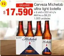 Metro Michelob cerveza ultra light botella oferta