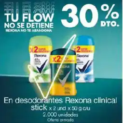 Metro Rexona en desodorantes clinical stick oferta