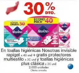 Metro Nosotras en toallas higiénicas invisible rapigel oferta