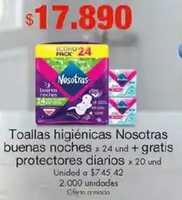 Metro Nosotras toallas higiénicas buenas noches oferta
