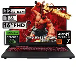 Falabella TUF A16 RYZEN 7 260 - RTX 5050 8GB GDDR7 - 32GB RAM - 1TB SSD - 16 FHD oferta