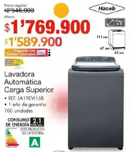 Metro Haceb lavadora automatica carga superior oferta