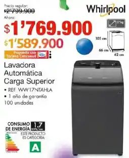 Metro Whirlpool lavadora automatica carga superior oferta