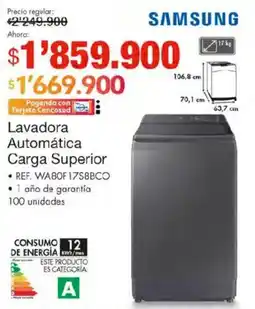 Metro Samsung lavadora automatica carga superior oferta