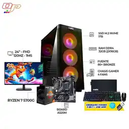 Falabella COMPUTADOR GAMER RYZEN 7 5700G+ MONITOR 24 120HZ/ RAM 32GB/ SSD 1TB+ COMBO oferta