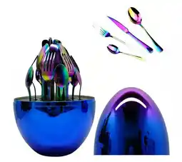 Falabella Set De Cubiertos 24pz cocina Acero Inoxidable Estuche Huevo tornasol oferta