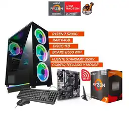 Falabella PC GAMER RYZEN 7 5700G / 64GB RAM / 1TB / BOARD B550 WIFI oferta