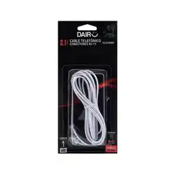 Falabella Cable Teléfono 2,1 Metros-7 Ft Blanco Plano Rj-11 oferta