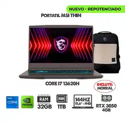Falabella PORTATIL INTEL I7 13620H + RTX 3050 - 32GB RAM - 1TB M2 - 144HZ FHD + MORRAL INCLUIDO oferta