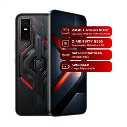 Falabella Gt 30 Pro 5G 512Gb 12+12Gb Negro Ram Combo Gamer Fan + Case oferta