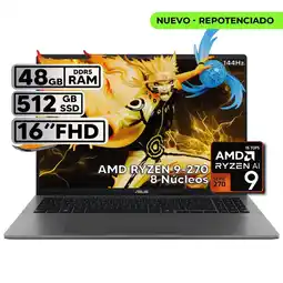 Falabella PORTÁTIL 16″ RYZEN 9 48GB RAM 512GB SSD WUXGA GRIS + KASPERSKY oferta