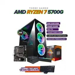 Falabella TORRE GAMER RYZEN 7 5700G/ 32GB RAM / 1TB SSD / A520M / FUENTE 500W /CHASIS 4FAN oferta