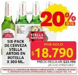 Ara Stella artois six-pack de cerveza artois en botella oferta