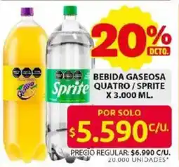 Ara Quatro/sprite bebida gaseosa oferta