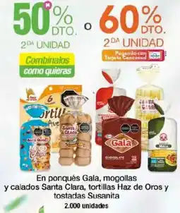 Jumbo En ponqués gala, mogollas y calados santa clara, tortillas haz de oros y tostadas susanita oferta