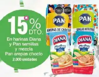 En harinas Diana y Pan semillas y mezcla Pan arepas choclo