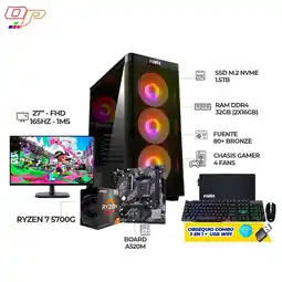 Falabella COMPUTADOR GAMER RYZEN 7 5700G+ MONITOR 27 165HZ/ RAM 32GB/ SSD 1.5TB+ COMBO oferta