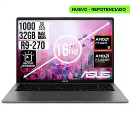 Falabella PORTATIL AMD RYZEN 9 270 SSD 1TB RAM 32GB LED 16 FULL HD oferta