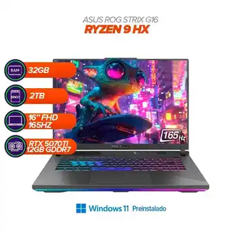 Falabella Portátil Gamer ROG Strix G16 Ryzen 9 8940HX /RAM 32GB/2TB /RTX 5070 Ti oferta