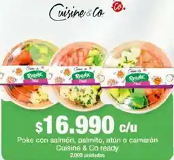 Jumbo Cuisine & co ready poke con salmón, palmito, atún o camarón oferta