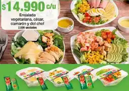 Jumbo Ensalada vegetariana, césar, camarón y del chef oferta