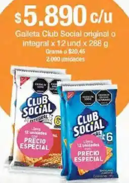 Jumbo club social galleta original o integral oferta