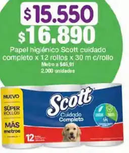 Jumbo Scott papel higiénico cuidado completo oferta