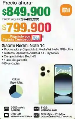 Jumbo Xiaomi redmi note 14 oferta