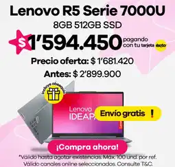 Éxito Lenovo r5 serie 7000u oferta