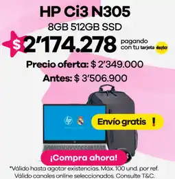 Éxito Hp ci3 n305 oferta