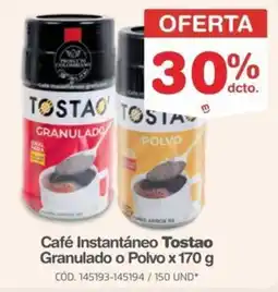 Makro Tostao café instantáneo granulado o polvo oferta