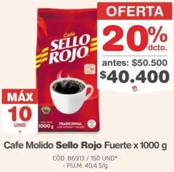 Makro Sello rojo cafe molido fuerte oferta