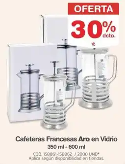 Makro Aro cafeteras francesas en vidrio oferta