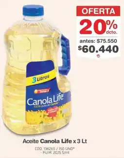 Makro Canola life aceite oferta