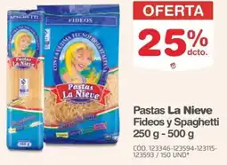 Makro La nieve pastas fideos y spaghetti oferta